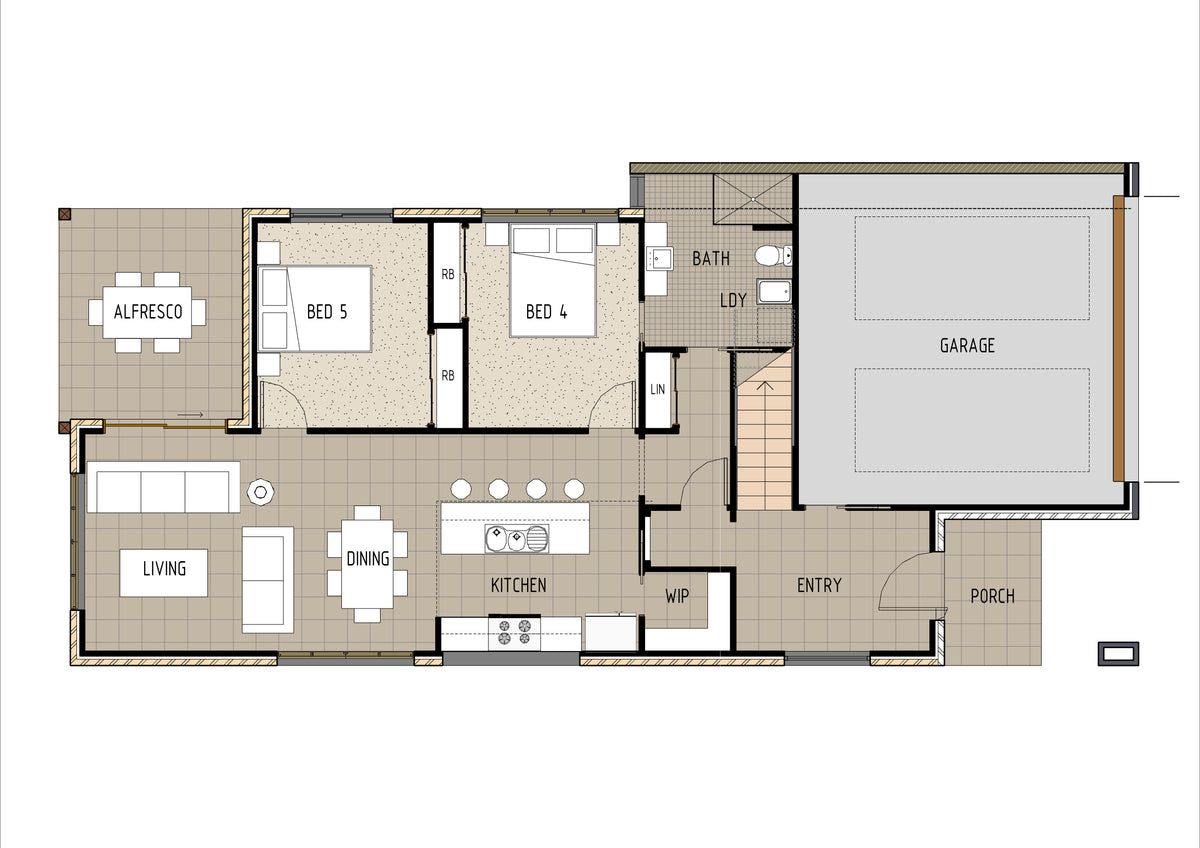Australian House Design Group DO1 dual occupancy plan showing detailed blueprint and architectural layout for two-family living.
