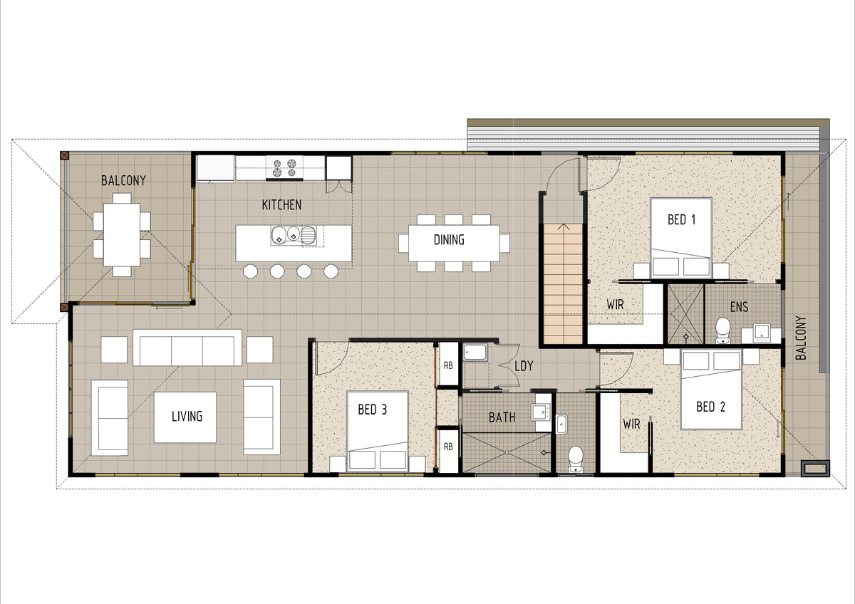 Australian House Design Group DO1 dual occupancy plan showing modern home layout with detailed architectural features.