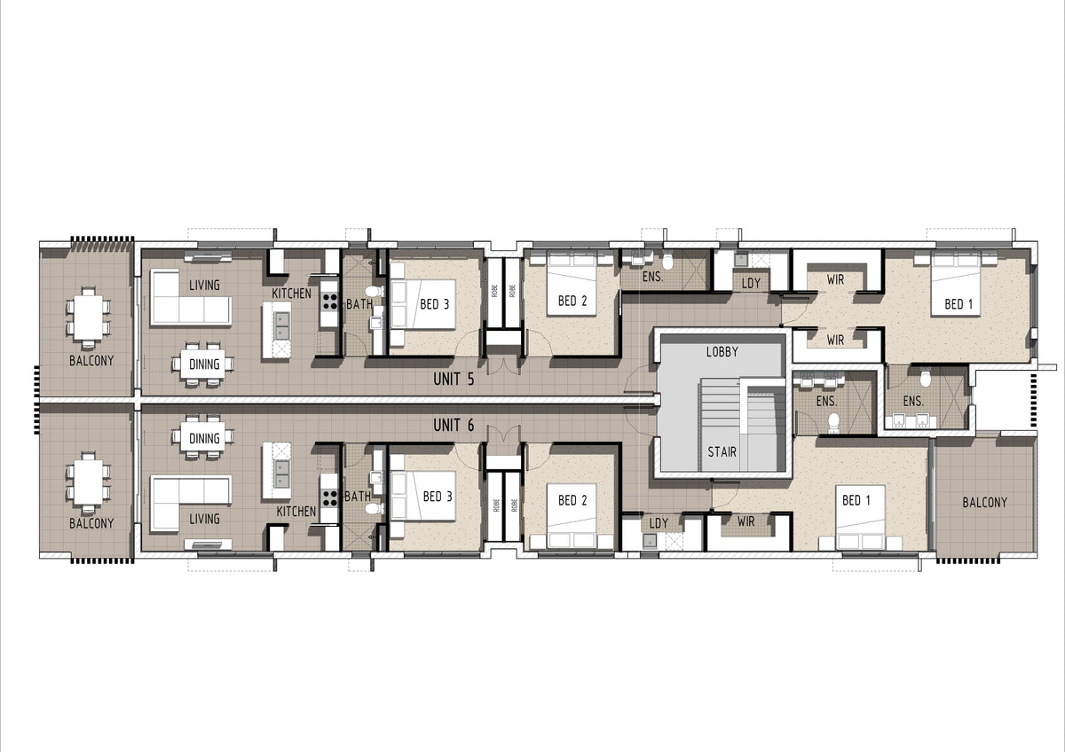 Unit Developments UD6002 by Australian House Design Group, modern residential building with large windows and clean architectural lines.