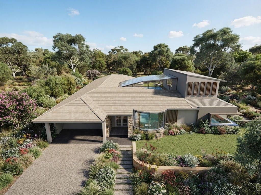 Modern Australian House Design M4043 by Australian House Design Group, featuring contemporary architecture and sleek exterior details.