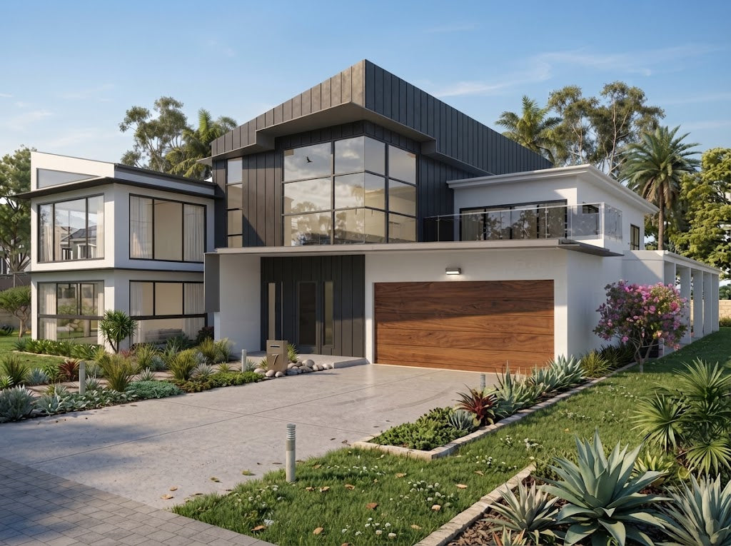 Modern Australian House Design by Australian House Design Group, featuring sleek architecture and contemporary exterior details.