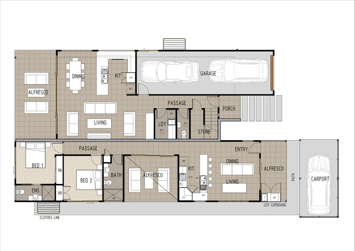 Australian House Design Group D3006 duplex home with modern architecture and dual-unit layout, featuring contemporary exterior design.