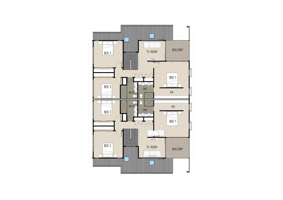 Australian House Design Group D3005 duplex exterior showing modern architecture and landscaped front yard.