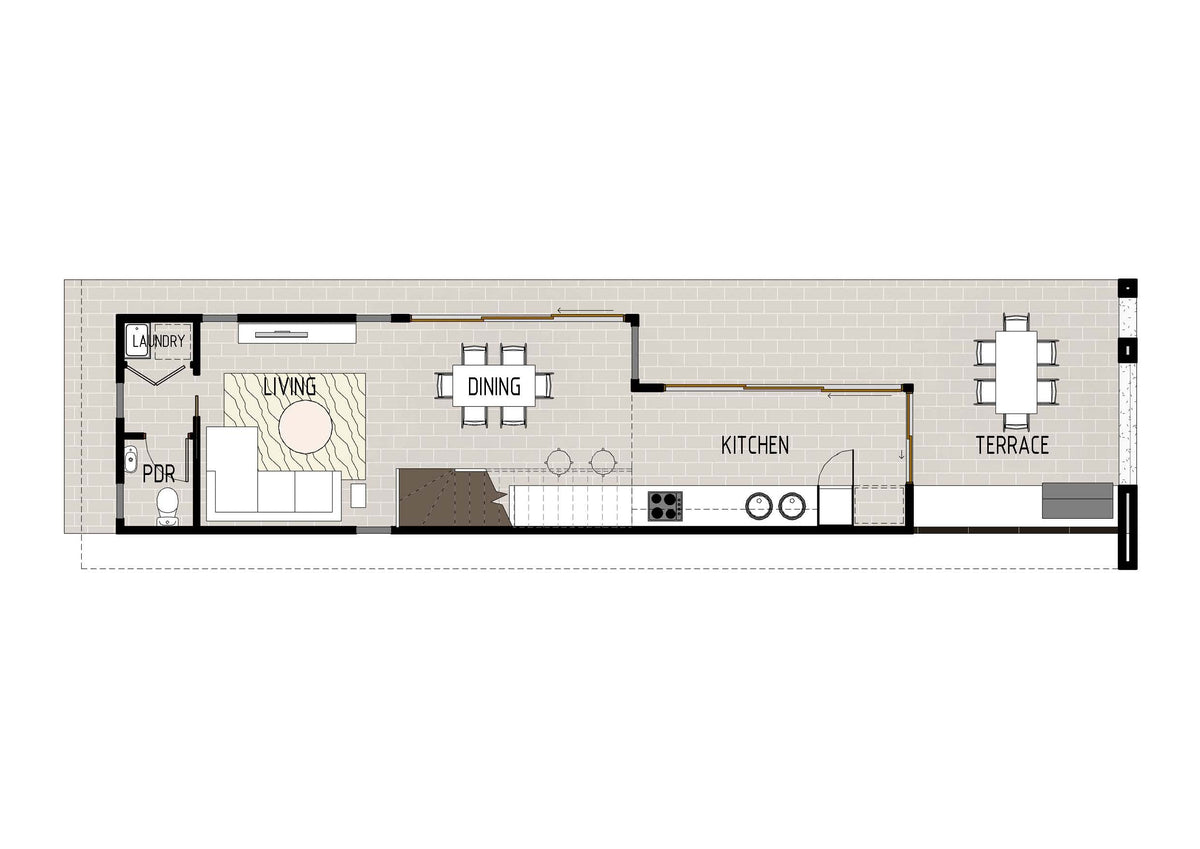 Australian House Design Group GF1006 granny flat floor plan showing layout and design details.