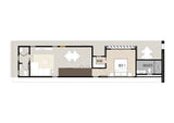 Australian House Design Group GF1006 granny flat floor plan showing layout and interior design details.