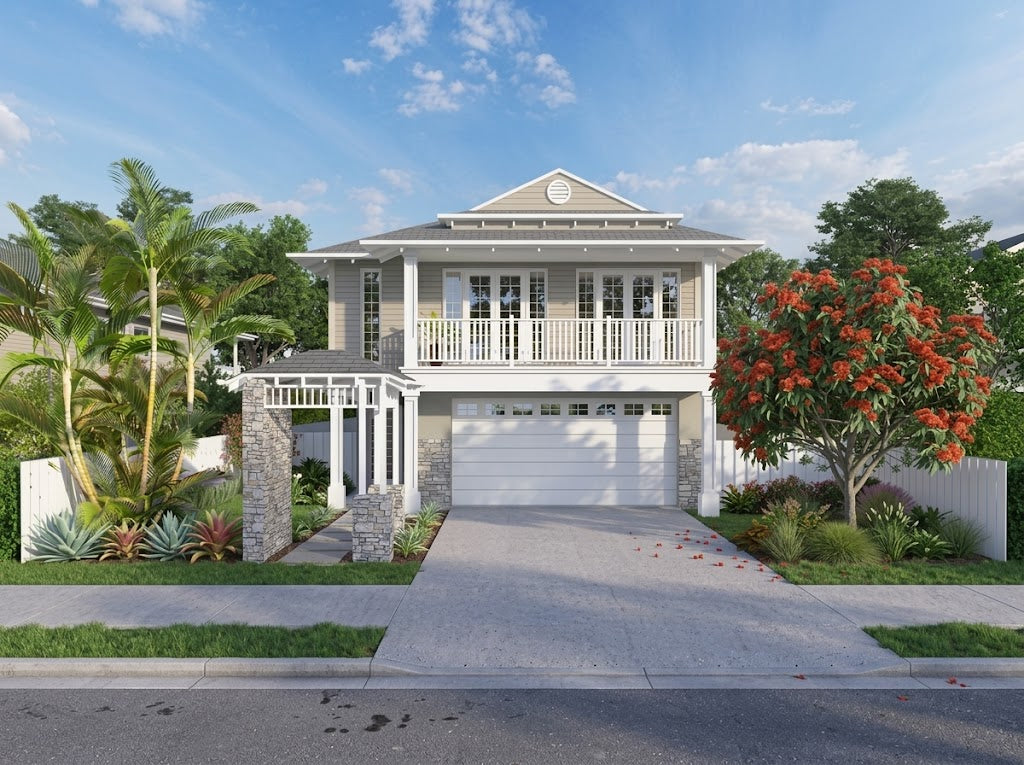 Australian House Design Group H4014 Hamptons-style exterior home with coastal-inspired architecture and elegant design features.