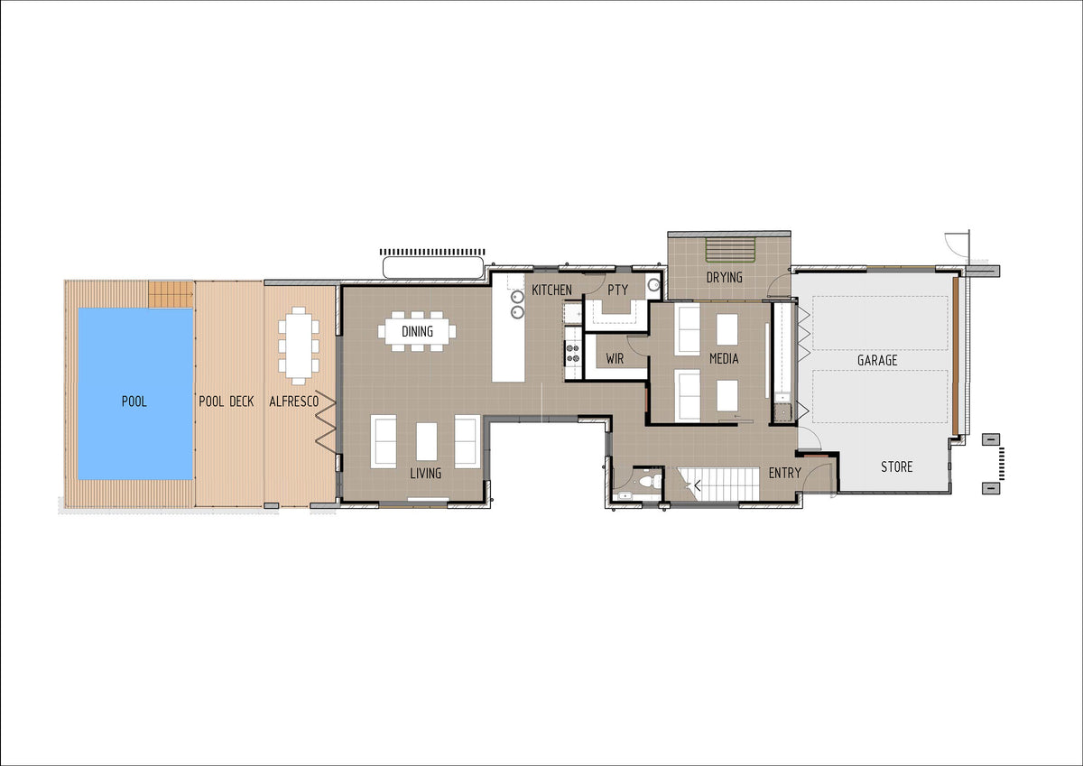 Modern Australian House Design M4001 featuring sleek architectural lines and large windows in a contemporary style.