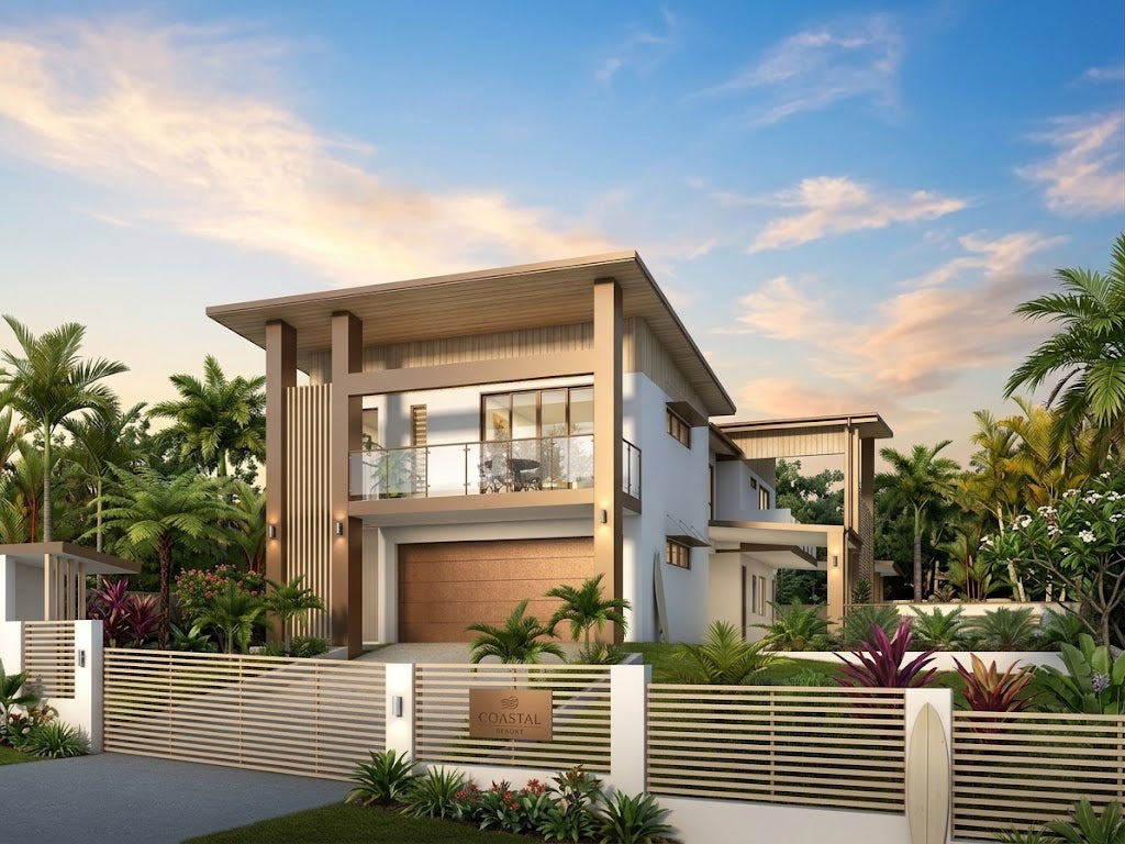 Modern Australian House Design by Australian House Design Group, front view rendering of the M4003-B architectural home.
