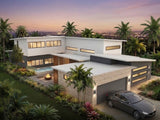Modern Australian House Design M4010-B render showing a stylish contemporary home exterior with clean lines and modern architecture.