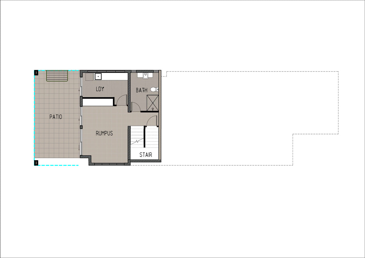 Colorful basement floor design by Australian House Design Group for the SL4002 Small Lot project.