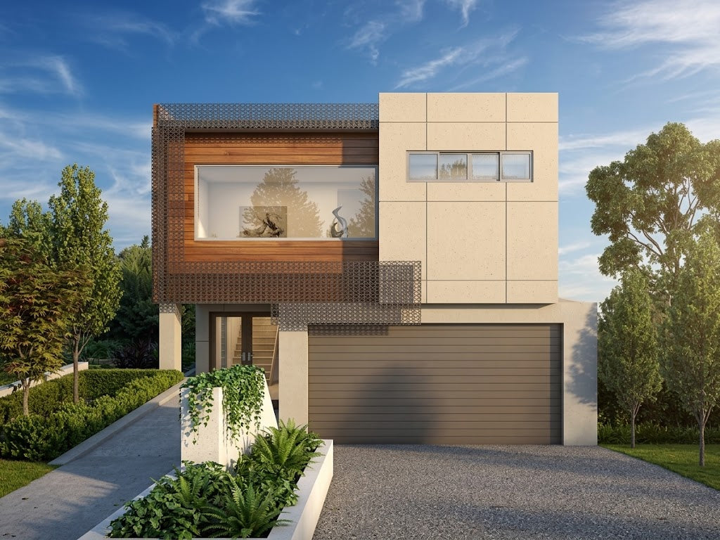 Australian House Design Group SL4002 small lot residential building plan in detailed blueprint style.
