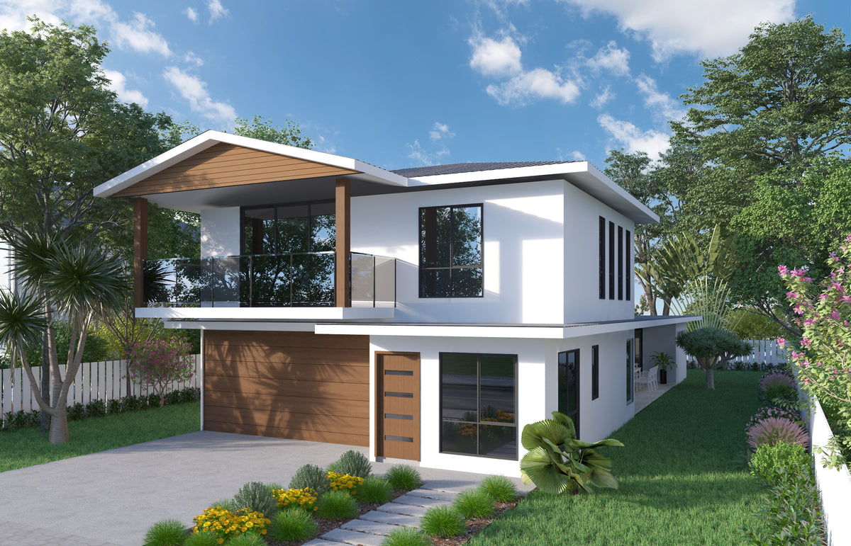 Modern small lot home designed by Australian House Design Group featuring contemporary architecture and stylish exterior details.