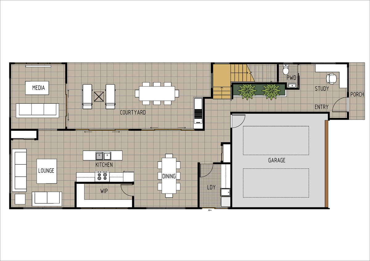 Modern small lot home by Australian House Design Group, showcasing contemporary architectural style and clean lines.