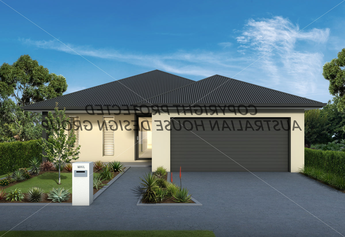 Traditional Australian House Design T2003 by Australian House Design Group, showcasing the front exterior with architectural details