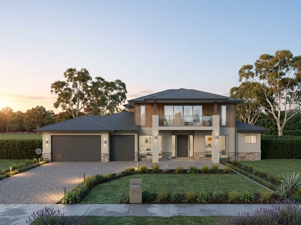 Traditional Australian House Design T4009-B featuring classic design elements and detailed architecture by Australian House Design Group.