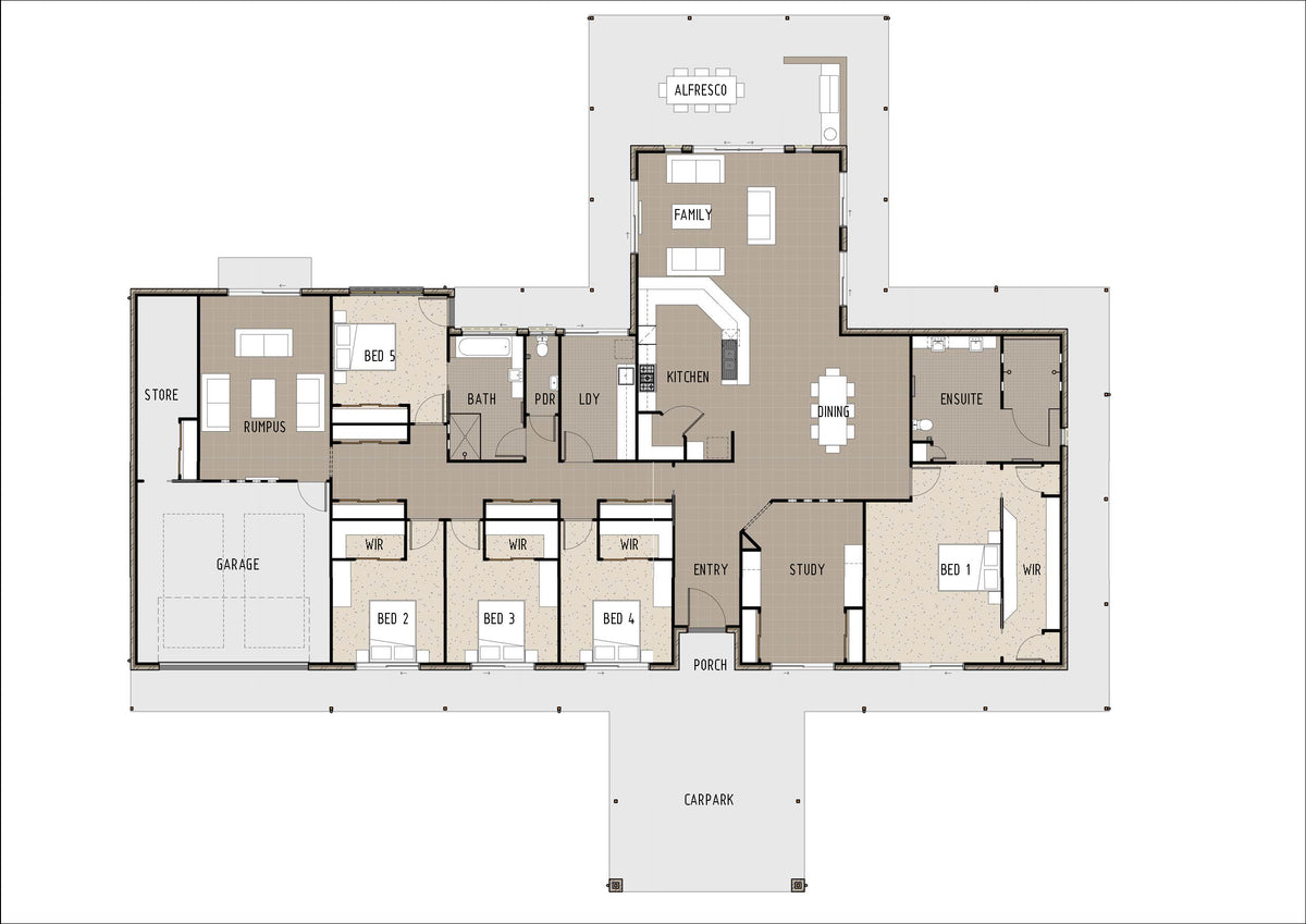 Traditional Australian House Design T5001 by Australian House Design Group, showcasing the architectural style and exterior features.